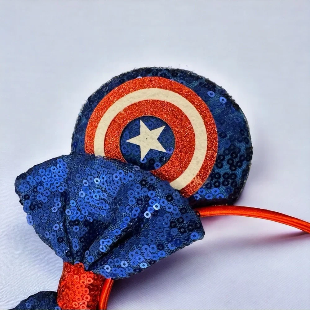 NOT FOR SALE - Captain America Inspired Mouse Ears, Disney Headband, Superhero